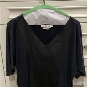 Black dress with leather detail